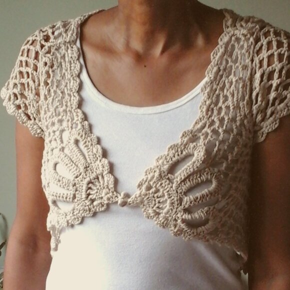 Knit Shrug Beige Small - Picture 1 of 5